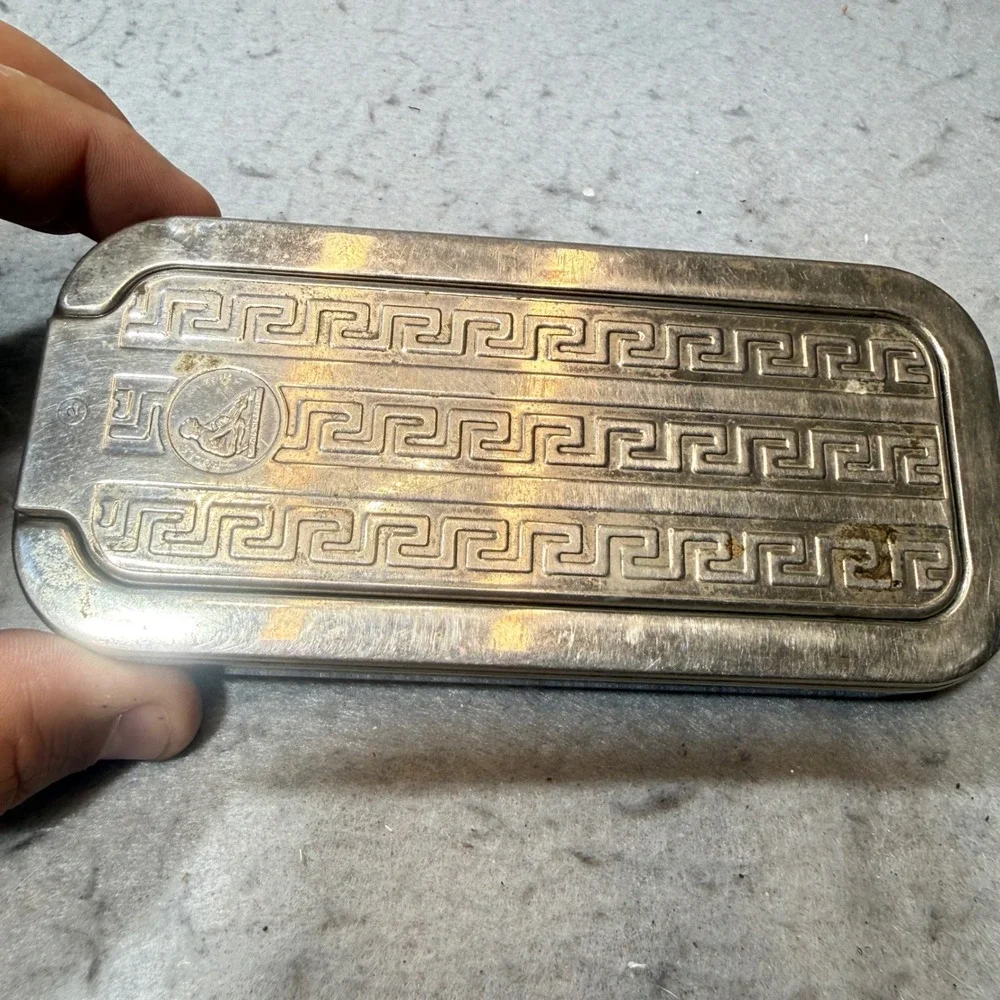 Rolls Razor Imperial No 2 Vintage Shaving Kit Mens Silver Good Greek Key Pattern